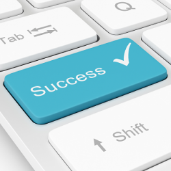 Der Success Button steht symbolisch fuer den Erfolg von cobra CRM fuer Politische Kommunikation