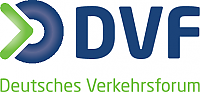 Logo DVF blaue Schrift auf weißem Grund