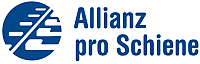 Logo Allianz pro Schiene in blauer Schrift mit weißem Hintergrund