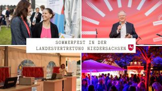 Fotocollage vom Sommerfest in der Landesvertretung Niedersachsen