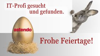 goldenes Osterei mit dem astendo-Logo