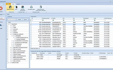Screenshot der OECKL-Recherche im editManager in cobra