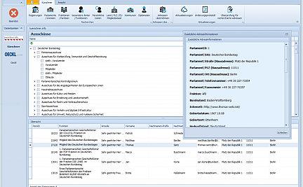 Kürschner Recherche im editManager Screenshot einer Recherche im edtiManager
