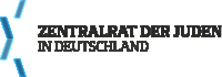 weißes, rechteckiges Logo mit sschwarzer Schrift "Zentralrat der Juden"